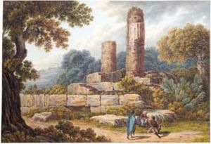 View Of The Temple Of Vulcan, Agrigento by Pietro Martorana