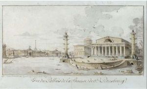 View Of The St. Petersburg Stock Exchange by Nikita Ivanovich Martos