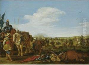 Cavaliers Surveying The Aftermath Of A Battle