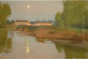 Paysage Au Clair De Lune by Alphonse Marx