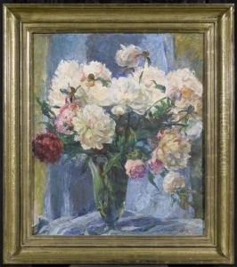 Still Life With Peonies by Alfred Marxer
