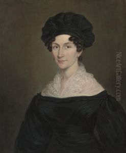 Portrait Of A Lady Traditionally Identified As Mary Penn,half-length by John James Masquerier