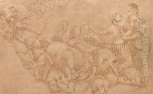 Antik Stridsscen by Louis Masrelier