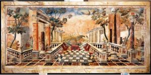 [a Rare Emilian Scagliola, Top Attributed To Ferdinando Massa, Carpi, 17th Century; Restored And On A Later Marble Top And With A Wood Table In 18th Century Style]