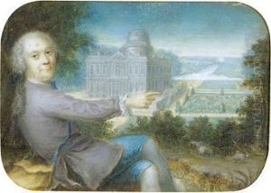 Portrait Presume De Frederic De La Tour, Duc De Bouillon Presentantle Chateau De Navarre A Evreux by Jean Baptiste Masse