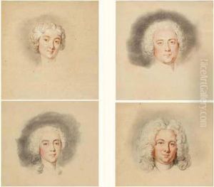 Suite De Quatre Portraits Dessines