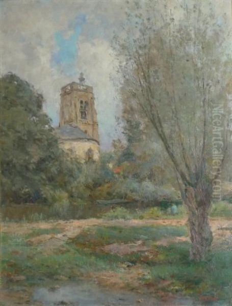 L'eglise Et La Riviere A Crecy - view 1