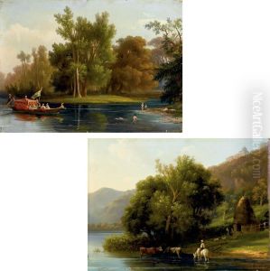 Paesaggio Fluviale; E Paesaggio Boscoso by D'Azeglio Massimo