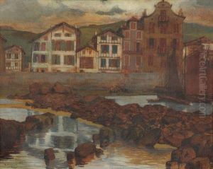 Maisons Sur La Jetee De St Jean De Luz by Georges Masson