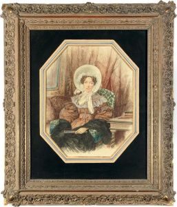 Portrait Of Madame De Merville by Hippolyty Masson