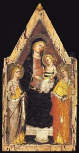 Madonna In Trono Con Bambino E Sante by Master Of San Jacopo A Mucciana
