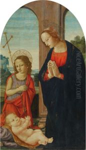 Maria Mit Christus Unddem Johannesknaben by Master Of San Miniato