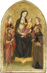 Madonna Col Bambino In Trono by Master Of Sant'Ivo