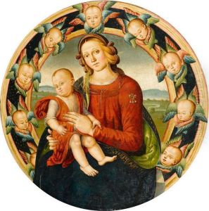 Madonna And Child In A Ring Of Cherubs.