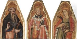 Saint Anthony; Saint Nicholas; And Saint Catherine by Master Of Teplice