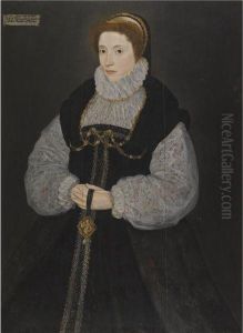 Portrait Of The Hon. Dorothy Latimer, Wife Of Thomas Cecil, Later1st Earl Of Exeter Holding A Pendant Depicting Perseus(1549-1608)