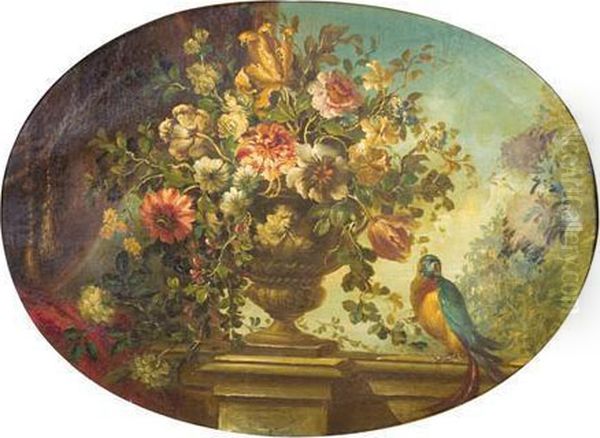 Fall Still Life With Parrot On A Ledge - view 1