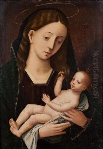 Maria Mit Dem Jesusknaben by Master Of The Half-Length Figures