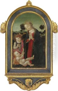 Madonna Con Bambino E San Giovannino by Master Of The Johnson Assumpt. Of The Magdalen