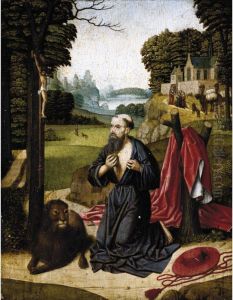 Saint Jerome In Penitence by Master Of The Legend Of Saint Lucy