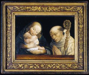 The Virgin And Child With Saint Bernard by Master Of The Legend Of The Magdalene