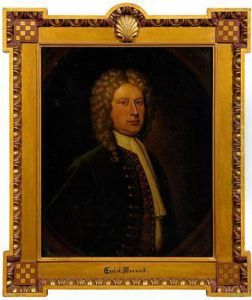 British Portrait,Wigged Nobleman Wearing A Green Velvet Frock Coat And Brocaded Vestk