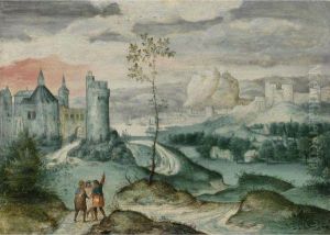 Landscape With Christ On The Road To Emmaus by Master Of The Lille Adoration