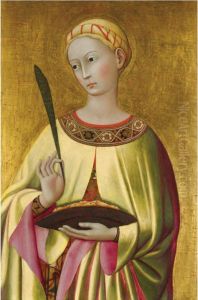 Saint Lucy, Half Length, Holding A Martyr's Palm
