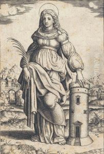Saint Barbara by Master Of The Prodigal Son