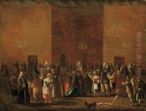 Interno Con Figure by Master Of The Ridotto