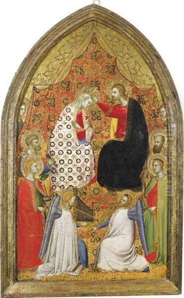 Cristo Incorona La Vergine Fra I Santi Pietro, Lucia, Apollonia, Paolo Apostolo, Due Angeli Musicanti E Due Angeli Sullo Sfondo - view 1