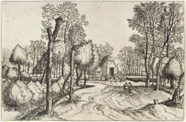 Farms With Man And Woman Bearing A Pitcher In The Foreground (holl.130) - view 1
