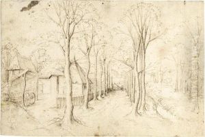 Landscape With An Avenue Of Trees Through A Village