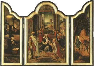 A Triptych: Central Panel: The Adoration Of The Magi