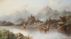 A Continental Lake Scene A Continental Lake Scene