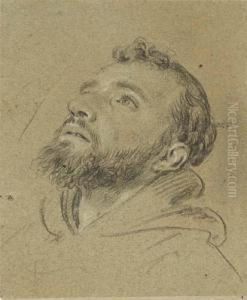 Bust Study Of Saint Francis, Looking Up And To Theleft by Agostino Masucco Masucci