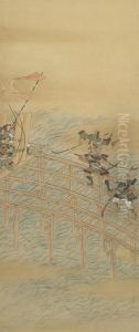Battle At Uji Bridge by Iwasa Matabei