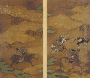 Battle Scene by Iwasa Matabei