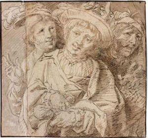 Etude De Trois Personnages by Jacob Matham