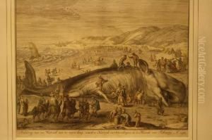Stranding Van Een Walvisch Van 70 Voeten Lang Tussschen Katwijk En Schevelingen by Jacob Matham