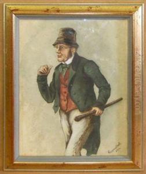 An Irishman Holding A Shillelagh - view 1