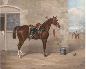 A Liver Chestnut Charger Of The Hussars by John Mathews