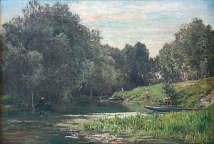 Pecheurs A La Riviere by Gabriel Mathieu