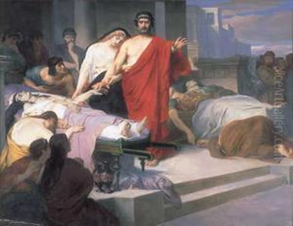 Oedipus Guided By Antigone, Recognizing The Body Of Hismother - view 1