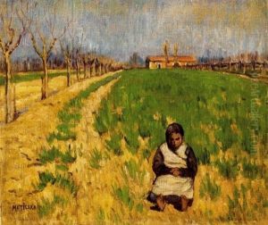 Girl In The Field by Jeno Maticska