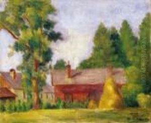 Houses In Nagybanya With Hay - Stacks