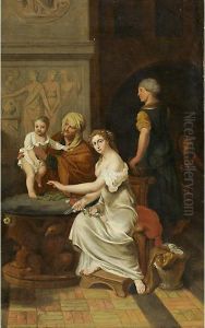Interno Con Figure Neoclassiche