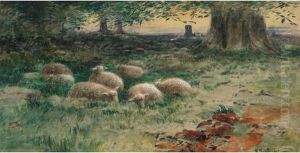 Sheep Grazing In A Field by Marmaduke Matthews
