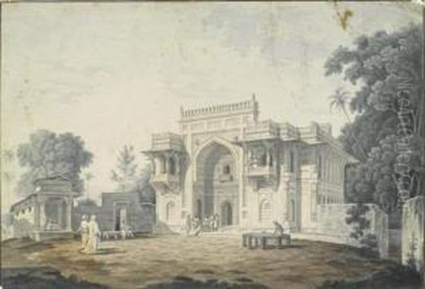 View Of An Indian Palace With Figures. - view 1