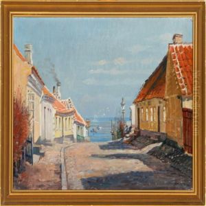 Street Scene From Frederikshavn, Denmark by Hjalmar Matthiesen